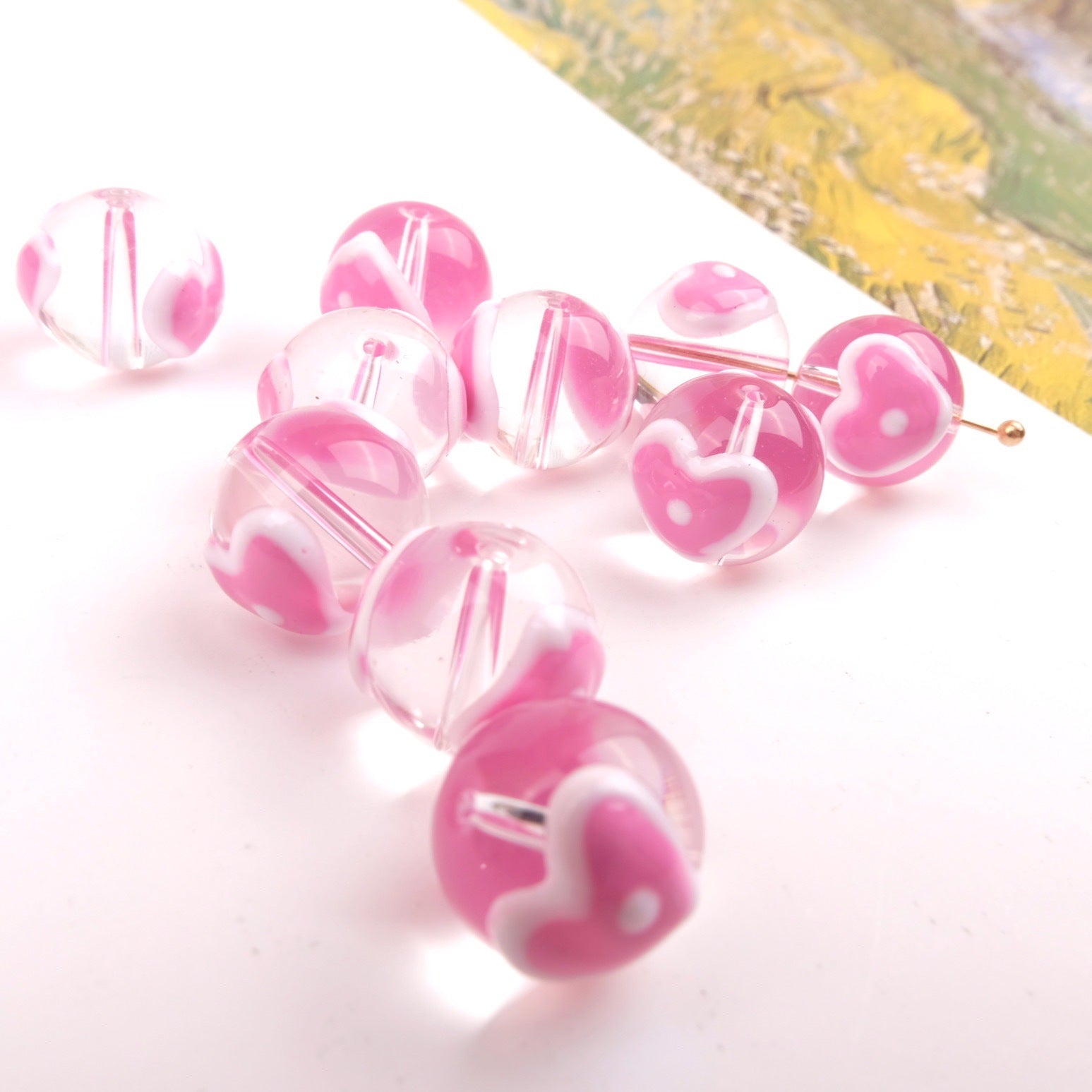 Cuentas de accesorios de joyería DIY de vidrio de dibujos animados de 12MM al por mayor